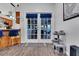 View of patio from open floorplan with bar seating at 505 8Th S St, Dundee, FL 33838