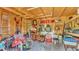 Organized shed interior with tools and equipment neatly arranged on shelves and the floor at 616 Oriole Dr, Lakeland, FL 33803