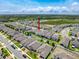Overhead view of a suburban neighborhood featuring tidy homes and green spaces for Gathering living at 912 Scrub Oak Hammock Rd, Davenport, FL 33837
