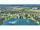 Aerial view of lakefront home near surrounding farmland at 1042 Golden Bough Rd, Lake Wales, FL 33898