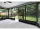 View of the screened-in porch, offering a smooth concrete floor and backyard views at 125 Homewood Dr, Winter Haven, FL 33880
