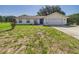 Charming single-story home with lush lawn, attached garage, and a long drive way at 14191 Se 25Th Ave, Summerfield, FL 34491