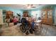 Eclectic dining room with bright turquoise walls at 2213 W Pilaklakaha Ave, Auburndale, FL 33823