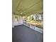 Screened-in patio with fan that offers a relaxing outdoor living space with views of the backyard at 2909 Pine Tree Dr, Edgewater, FL 32141