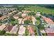 Community aerial showcasing beautiful homes, mature trees, pond, and green spaces at 380 Niblick Cir, Winter Haven, FL 33881