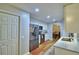 Kitchen featuring stainless steel appliances, white cabinetry, and stylish design at 2835 Wingfoot Ct, Winter Haven, FL 33884