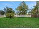 Green backyard featuring healthy grass and a privacy fence, offering a great space for outdoor activities at 362 Lake Daisy Cir, Winter Haven, FL 33884
