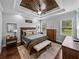 Comfortable main bedroom featuring a decorative wood ceiling, neutral color palette and natural light at 3985 Mammoth Grove Rd, Lake Wales, FL 33898