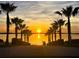 Sunset over a lake framed by palm trees at 505 Adams View Ln, Auburndale, FL 33823