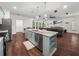 Modern kitchen featuring a stylish island, stainless steel appliances, and open layout to the living room at 7714 Chase Rd, Lakeland, FL 33810