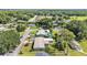 Scenic aerial view of a quiet neighborhood with tree-covered properties and well-kept lawns and mature landscaping at 1019 Milner E Dr, Lakeland, FL 33810