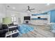 Open floor plan with a view of the kitchen, living area, and dining space at 185 St Thomas Dr, Mulberry, FL 33860