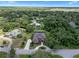 A beautiful aerial view of a home with a circular driveway surrounded by lush greenery and mature trees at 2977 Sequoyah Dr, Haines City, FL 33844