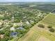 Drone shot of a home surrounded by mature trees and farmland, offering a peaceful and private setting at 2988 Sequoyah Dr, Haines City, FL 33844
