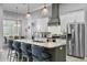 Modern kitchen with a large island, stainless steel appliances, and pendant lighting at 2988 Sequoyah Dr, Haines City, FL 33844