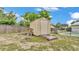 Backyard featuring a shed for outdoor storage at 326 Sunset Rd, Frostproof, FL 33843