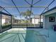 An in-ground pool sits inside of a screened in enclosure at 5340 Nicklaus Dr, Winter Haven, FL 33884