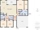 Detailed floor plan showing layout with bedrooms, bathrooms, kitchen, living area, and garage at 5751 Lakeside Landings Blvd, Winter Haven, FL 33881
