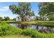 Charming home with a serene water feature and a lush green landscape in a tranquil setting at 5820 E Johnson Ave, Haines City, FL 33844
