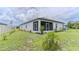 This backyard features immature landscaping and is ready to be turned into your own outdoor space at 6300 Dolostone Dr, Lakeland, FL 33811