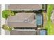 Aerial view of a home with a backyard pool and screened enclosure at 7247 Oakmoss Loop, Davenport, FL 33837