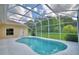 Screened-in pool with a patio area, surrounded by a well-maintained yard and blue skies at 10708 Belo Horizonte Ave, Clermont, FL 34711
