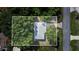An aerial view of a house with mature trees, a driveway, and a partial view of a road at 124 Tyler St, Lake Wales, FL 33859