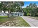 Charming single-story home with a well-maintained lawn, covered front porch, and a long, concrete driveway at 124 Tyler St, Lake Wales, FL 33859