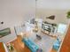 Birds eye view of the home's living room with its beautiful hardwood floors and vaulted ceilings at 4105 Limerick Dr, Lake Wales, FL 33859