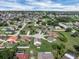 Expansive aerial view of a residential neighborhood with lush green lawns and tree-lined streets on a bright day at 5424 Moon Valley Dr, Lakeland, FL 33812