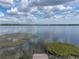 Beautiful lake view from the dock with distant horizon and blue skies and clouds at 914 Mangham Rd, Babson Park, FL 33827