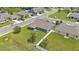 Aerial view of a single-Gathering home with a covered patio and a fenced yard in a Gathering-friendly neighborhood at 195 Kissengen Park Blvd, Bartow, FL 33830