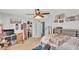 Bedroom with closet, carpet, ceiling fan and decor at 195 Kissengen Park Blvd, Bartow, FL 33830