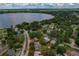 Aerial view highlighting the property's location near a lake and established neighborhood at 208 Lake Dale Dr, Auburndale, FL 33823