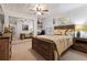 Rustic-style bedroom with wood bed frame and mirrored closet at 1860 Lake Markham Rd, Sanford, FL 32771