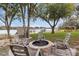 Cozy firepit area with lake views and comfortable seating at 1860 Lake Markham Rd, Sanford, FL 32771