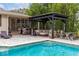 Relaxing pool area with patio furniture and outdoor bar at 1860 Lake Markham Rd, Sanford, FL 32771