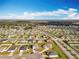 Wide aerial view of a meticulously planned residential community set against a backdrop of lush greenery at 2369 Crossandra St, Mascotte, FL 34753