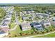 Aerial view of homes in a community featuring solar panels, pools, and lush green landscaping at 1447 Myrtle Oaks Trl, Oviedo, FL 32765