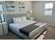 Comfortable bedroom featuring a large bed, soft carpet, window and modern bedside tables at 207 Aidans Lndg, Haines City, FL 33844