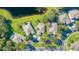 Aerial view of homes surrounded by lush landscaping, ponds, and well-maintained streets at 9651 Old Marsh Ct, Orlando, FL 32832