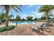 Community swimming pool with lounge chairs and palm trees around it at 9790 Amber Chestnut Way, Winter Garden, FL 34787