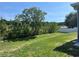 A well-maintained backyard with green grass, mature trees, and a view of the neighboring fence at 1940 Bell Creek Loop, Fruitland Park, FL 34731