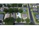 Aerial view of a residential neighborhood featuring well-maintained homes, green spaces and backyard pools at 8457 Secret Key Cove, Kissimmee, FL 34747
