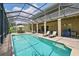 The refreshing screened-in pool provides a private oasis for swimming, relaxation, and outdoor enjoyment at 1085 Harmony Ln, Clermont, FL 34711