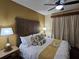 Comfortable main bedroom featuring a plush king-size bed, soft lighting, and a cozy, relaxing atmosphere at 12527 Floridays Resort Dr # 406-E, Orlando, FL 32821