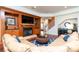 Cozy living room with fireplace, built-ins, and a leather sectional, creating a relaxing atmosphere at 12765 Se 143Rd Ave, Ocklawaha, FL 32179