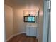 Bathroom with wood floors, modern vanity, new lights at 4318 Aqua Vista Dr # K, Orlando, FL 32839