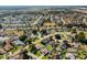 An elevated aerial view of a suburban community showcasing green lawns, pools, and lush trees at 115 Henue Ct, Davenport, FL 33896