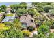 Features aerial view of large home with beautiful pool and lake view at 1502 Hempel Ave, Windermere, FL 34786